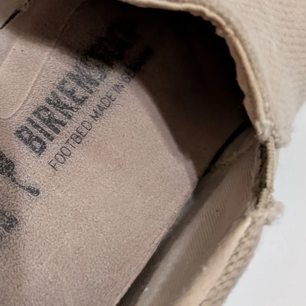 Birkenstock Oswego Canvas Slip-On Shoes Beige Mens Size 41 US 8-8.5 Narrow